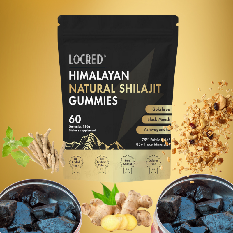 🚀 Gummies Énergie & Focus : Shilajit Ultra-Concentré et Ashwagandha KSM-66